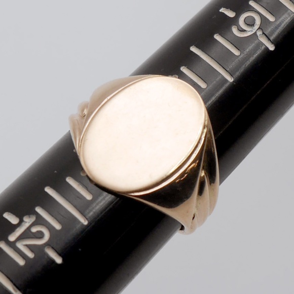 10k Gold Signet Ring HEAVY 9g SOLID Yellow Gold YG karat Blank size 10.5 - Picture 6 of 7